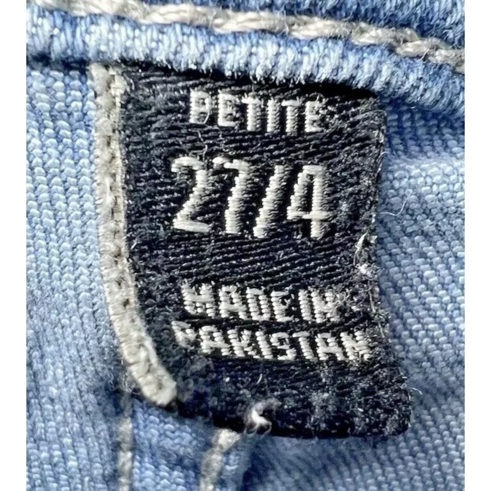 Banana Republic Womens Size 27/4 Petites Skinny Fit Jeans Blue Fashionable Rips - Picture 5 of 13